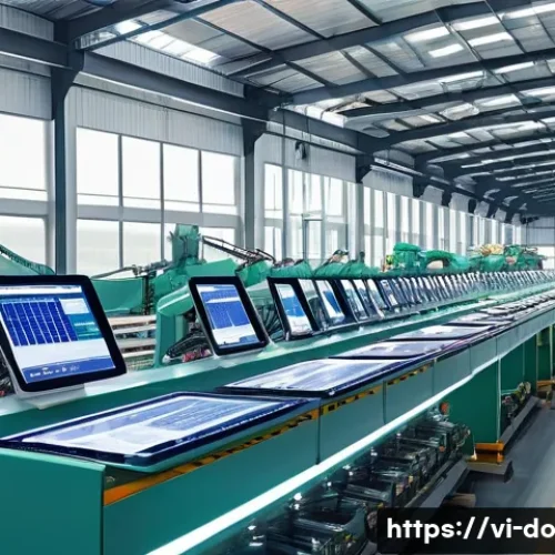 Home 29 자산 관리 시스템 구축 시 주의사항 - A modern Vietnamese manufacturing company’s asset management scene inside a spacious, well-lit indus...